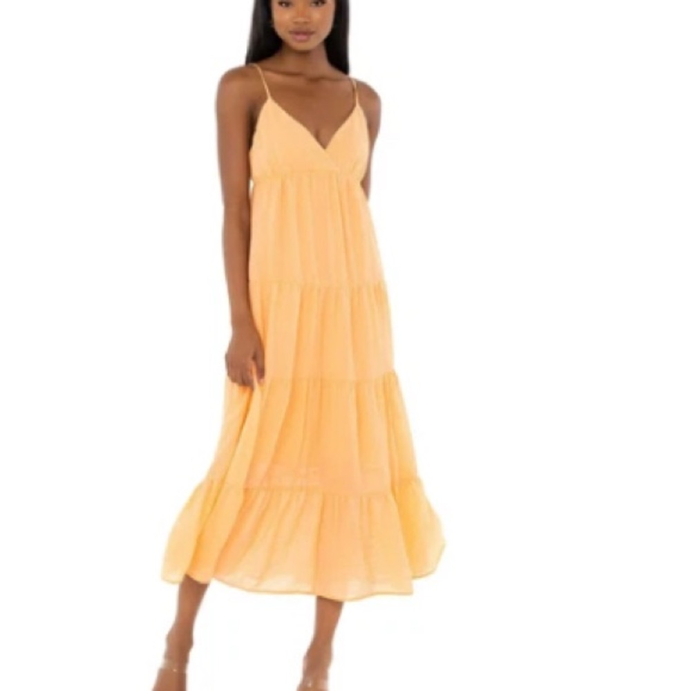 Wayf Light Orange Maxi Dress